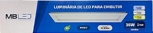 Painel LED retangular 15x60cm 36W