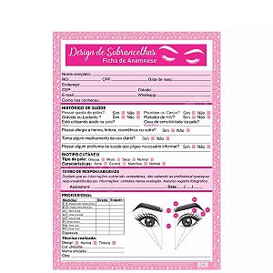 Ficha Anamnese Micropigmentação + Cuidados Cliente - 100 Folhas - ROSA.  Aproveite as melhores ofertas em produtos para Estética , Saúde , Beleza  Clique agora!