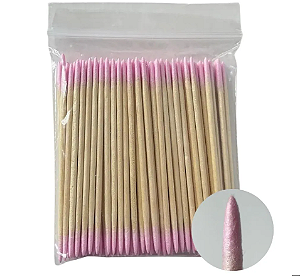 PALITO DUPLO COM ALGODÃO ROSA (100 UNIDADES)