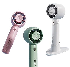 MINI VENTILADOR ROSA PORTÁTIL RECARREGÁVEL
