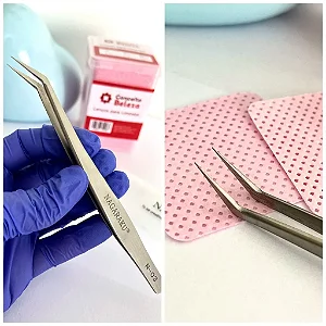 PINÇA CÍLIOS PROFISSIONAL NAGARAKU N-03 SEMI CURVADA