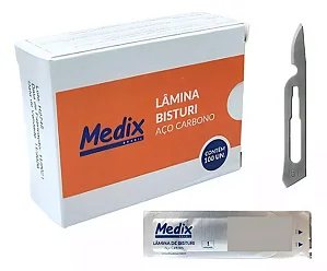 LÂMINA BISTURI AÇO CARBONO COM ANVISA N°10