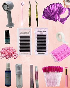 KIT INICIANTE EXTENSÃO CÍLIOS COMPLETO