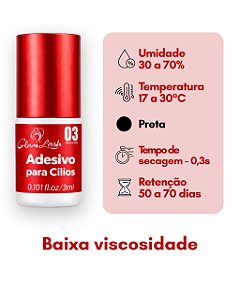 ADESIVO GLAM LASH 0.3 VERMELHO 3ML