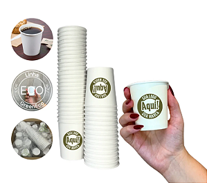 KIT COPO DE CAFÉ PERSONALIZADO COM LOGO 180ML