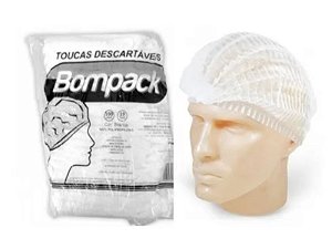 PACOTE TOUCA TNT DESCARTÁVEL BRANCA (100 UNIDADES)