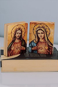 Ícone do Sagrado Coração de Jesus e do Imaculado Coração de Maria (COMBO 02 ÍCONES)