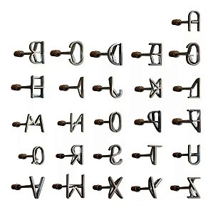 Marcador De Gado Em Inox kit Com Letras Alfabeto De A Ao Z