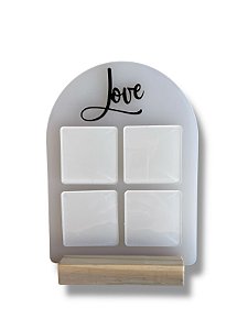 PORTA RETRATO JANELA LOVE  BASE PINNUS PARA SUBLIMAÇÃO