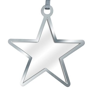 ENFEITE ESTRELA PRATA C/ACRILICO CRISTAL DTF UV-SUBLIMAÇÃO