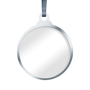 ENFEITE BOLA PRATA C/ACRILICO CRISTAL DTF UV-SUBLIMAÇÃO