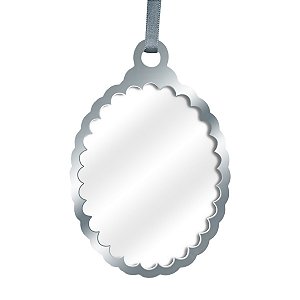 ENFEITE ARABESCO PRATA C/ACRILICO CRISTAL DTF UV-SUBLIMAÇÃO