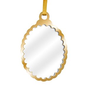 ENFEITE ARABESCO OURO C/ACRILICO CRISTAL DTF UV-SUBLIMAÇÃO