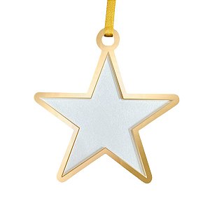 ENFEITE ESTRELA OURO C/MDF SUBLIMAÇÃO 3MM UN