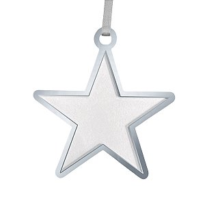 ENFEITE ESTRELA PRATA C/MDF SUBLIMAÇÃO 3MM UN