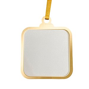 ENFEITE QUADRADO OURO C/MDF SUBLIMAÇÃO 3MM UN