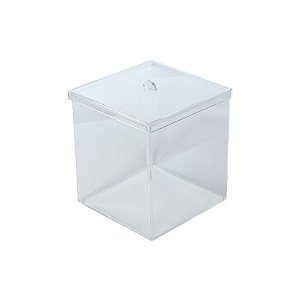 Pote Caixa de Acrílico Pequeno Transparente Quadrado Granel