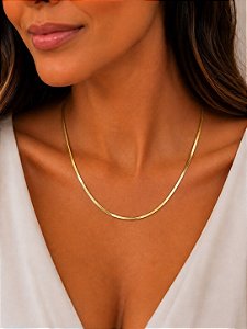 Colar fita liso dourado