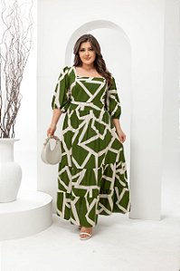 Vestido viscolinho estampada Adriane