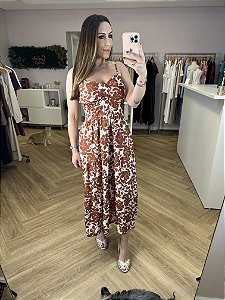 Vestido longo floral Leticia