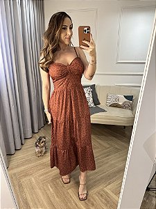 Vestido longo onça Ana