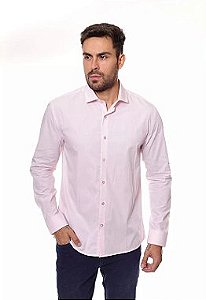 Camisa social masculina manga longa regular algodão