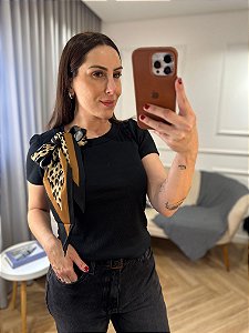Blusa manga curta Laço