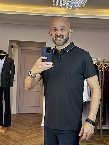 Camisa polo masculina slim poliamida com elastano