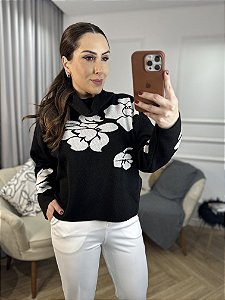 Blusa tricô modal estruturada