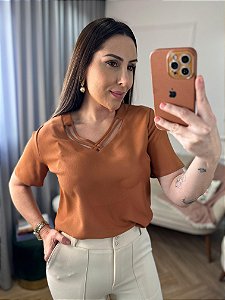 Blusa crepe manga curta Nala