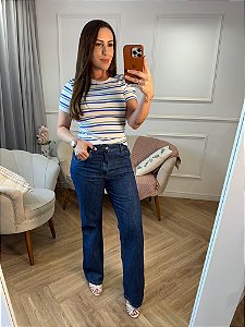 Calça jeans wide leg Londres