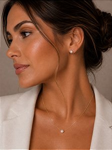 Conjunto pérola dourado