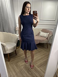 Vestido alfaiataria em linho Jessica