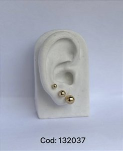 Brinco trio bolas lisas dourado