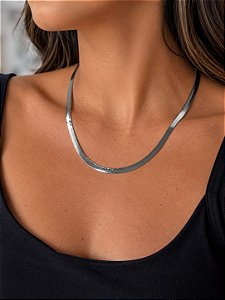 Choker fita lisa branco