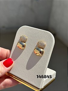 Brinco micro zircônia dourado