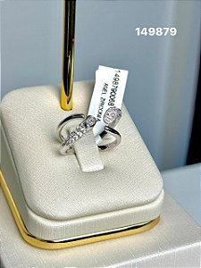 Anel micro zircônia branco regulável