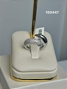 Anel micro zircônia branco regulável