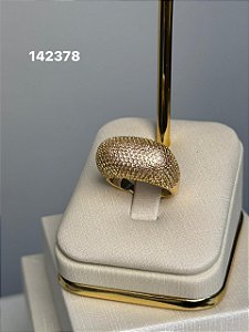 Anel micro zircônia dourado 18