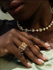 Anéis cristais dourado 16