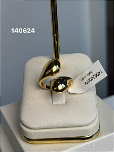 Anel liso dourado regulável