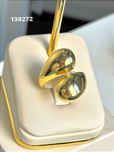 Anel liso dourado regulável