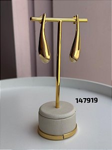 Brinco gota lisa dourado