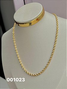 Colar cordão baiano dourado