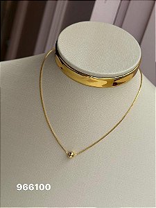 Chocker bola lisa dourado