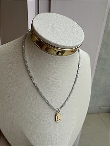 Choker rivera letra L bicolor