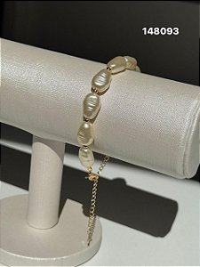 Pulseira pérolas dourado