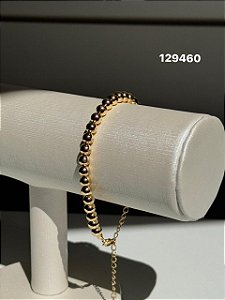 Pulseira bolas lisas dourado