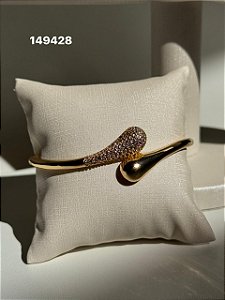 Bracelete micro zircônia dourado