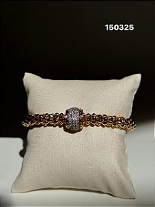 Pulseira detalhada micro zircônia bicolor